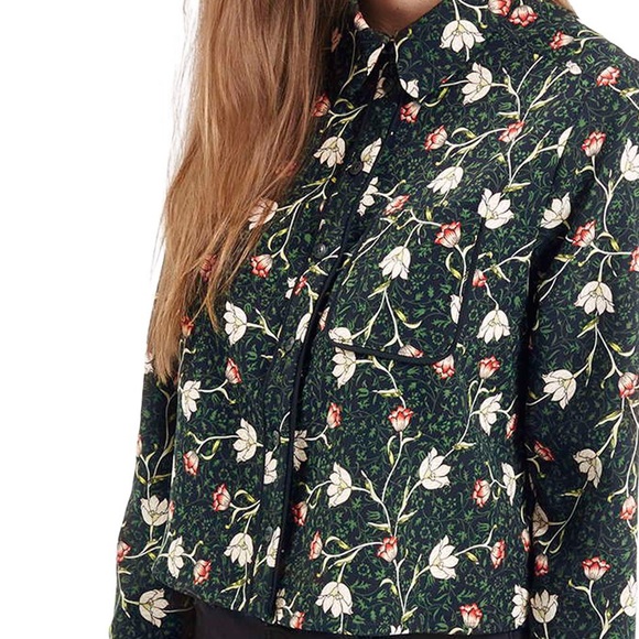 ISO Topshop Floral Woodland Print Shirt