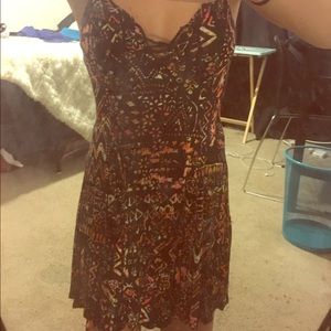 Black and multicolor print UO dress