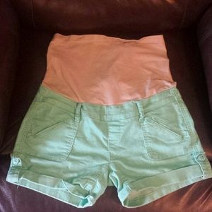Aqua Full Panel Maternity Shorts (M)