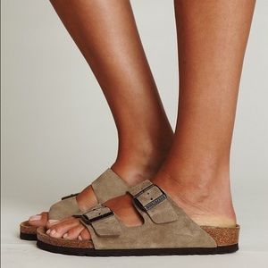 Birkenstock Arizona suede worn once