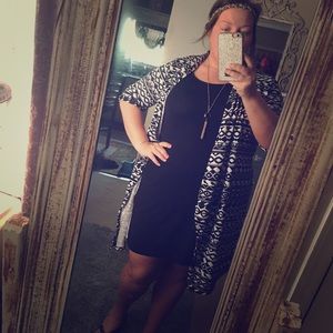 Black and white cardigan dress