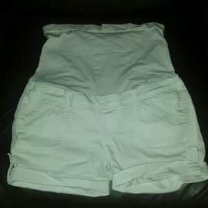 White Full Panel Maternity Shorts (M)