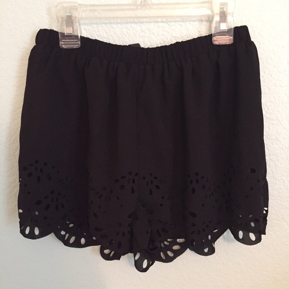 *SOLD* Black Cutout Soft Shorts - Picture 2 of 3
