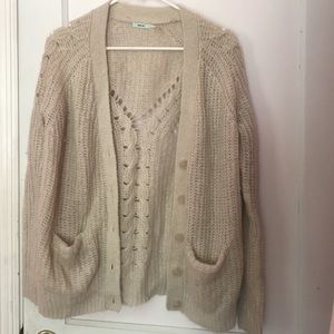 Urban Outfitters Cute Comfy Sheer Button Sweater