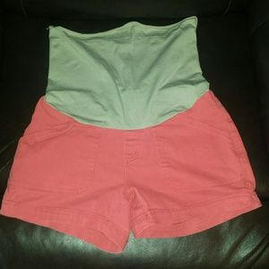 Pink Salmon Maternity Full Panel Shorts
