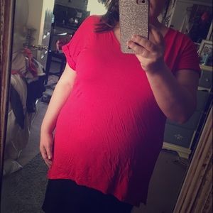 Red tunic with back cutout