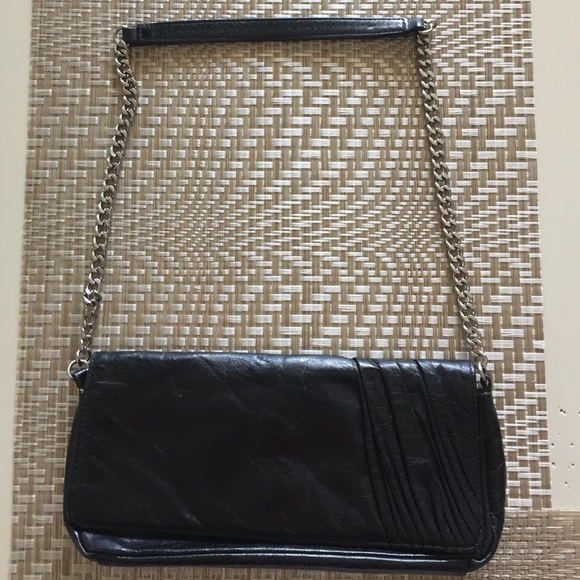 Black HOBO brand leather clutch