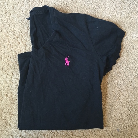 Ralph Lauren Black v neck polo tshirt - Picture 1 of 2