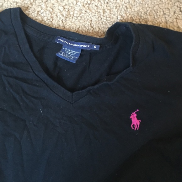 Ralph Lauren Black v neck polo tshirt - Picture 2 of 2
