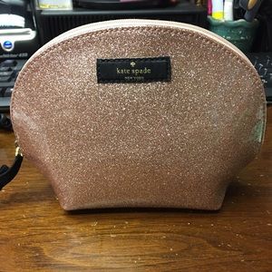 Kate Spade Glitter Bug Makeup Bag in Rose gold