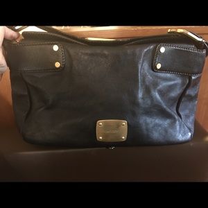 Black leather Jimmy Choo Satchel Purse Bag Tote