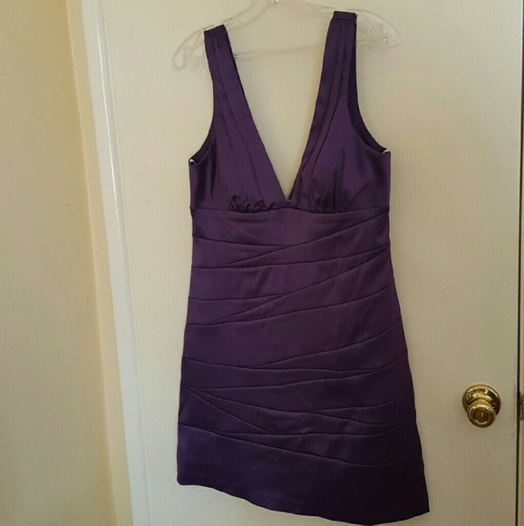V-Neck Purple Dress