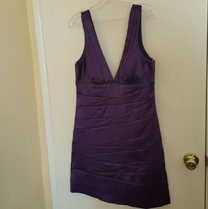 V-Neck Purple Dress