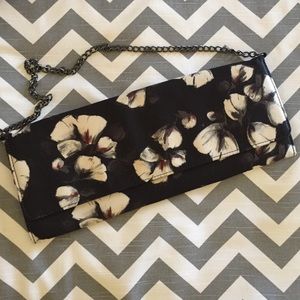 WHMB Black Floral Clutch