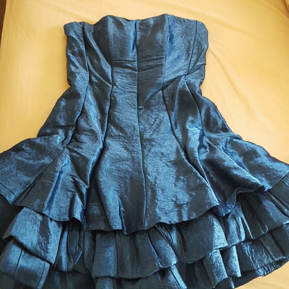 Flirty dark teal mini dress