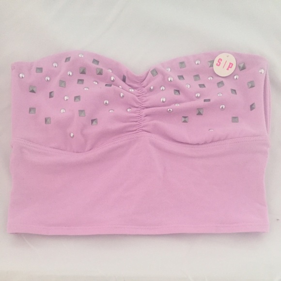 NEW Victoria's Secret PINK longline crop bandeau S