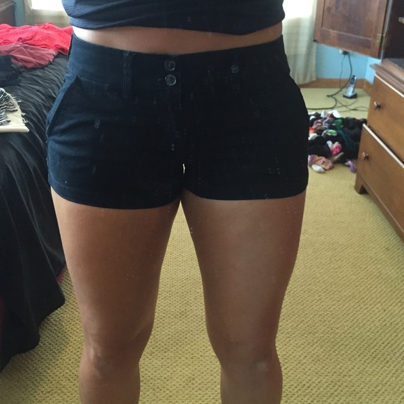 Black American Eagle stretch shorts, size 6.