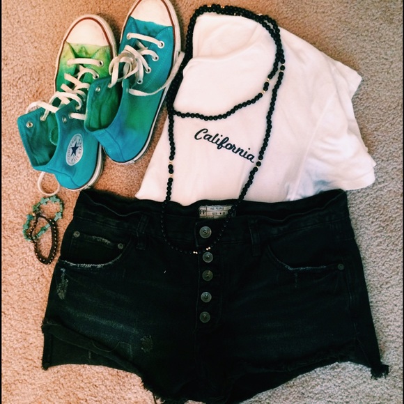 Free people button up shorts