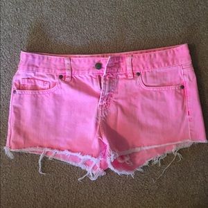 Neon pink shorts