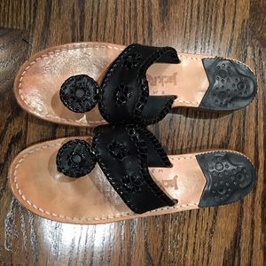 Jack Rogers Palm Beach Navajo Black Flat Sandal