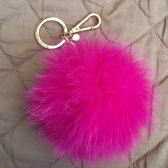 Michael Kors Hot Pink Fur Keychain