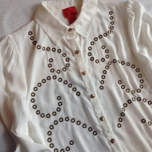 V Christina White Blouse - Picture 3 of 3