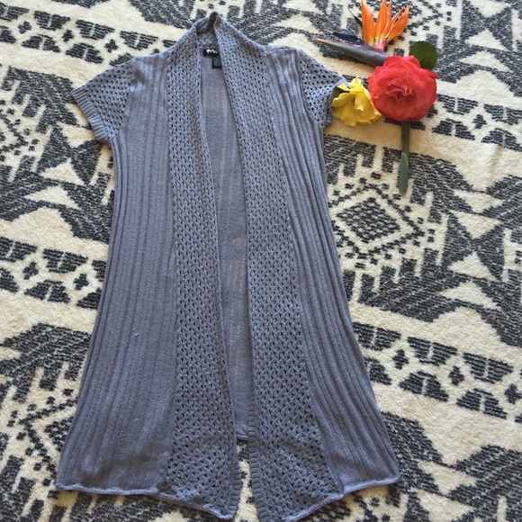 Light grey eyelet shrug