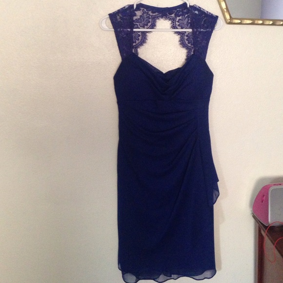 Royal blue chiffon dress