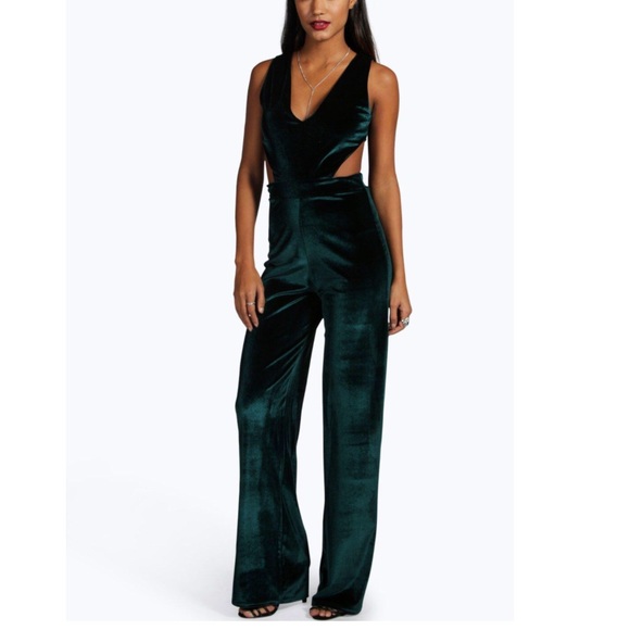 Velvet Cutout Jumpsuit