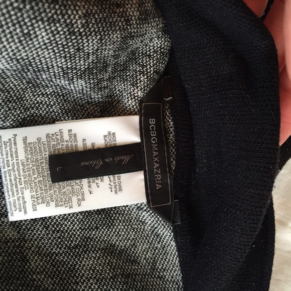 *SOLD* BCBG silk cotton knit jacket black white - Picture 3 of 4