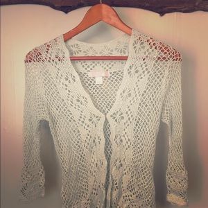 Victoria's Secret sheer crochet cardigan.