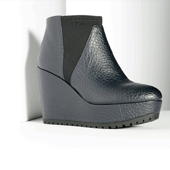 Bottines Plates-formes à Talon Compensé Beston - Taille US 8 - Suédine Rouge Avec Fermeture éclair