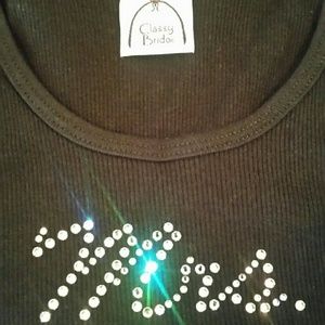 MRS. Swarovski CRYSTAL BLACK TOP