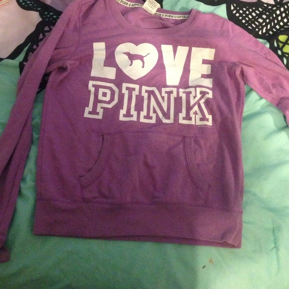 Purple "love pink" sweater SOLD!!