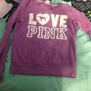 Purple "love pink" sweater SOLD!!