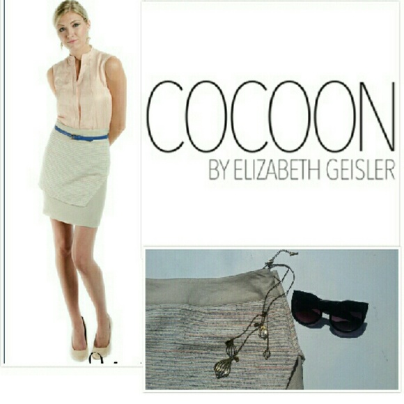 NEW! Cocoon by Elizabeth Geisler Layer Linen Skirt