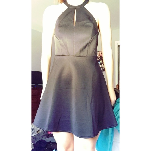 Black backless formal dress