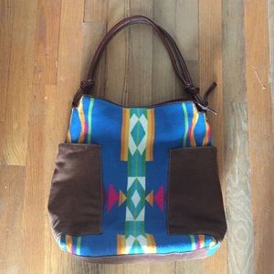 Pendleton Wool and Leather Tote