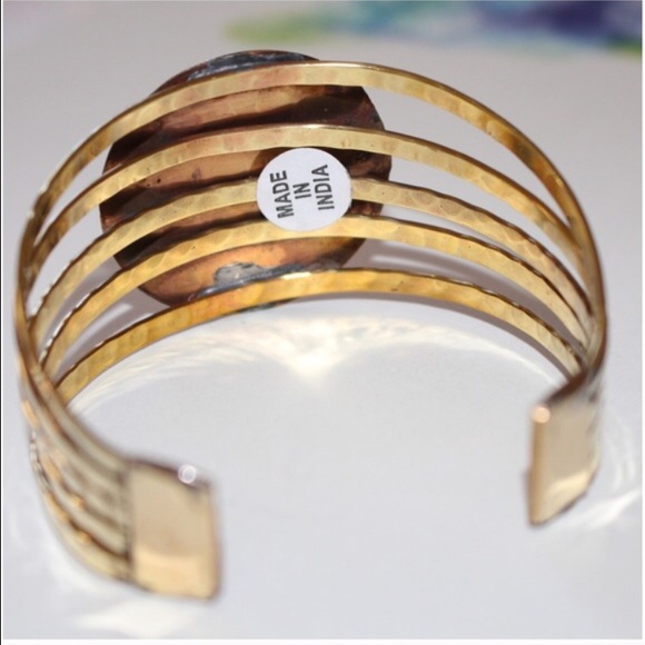 Brass Cage Circular Bracelet Cuff - Made In India - Picture 4 of 4