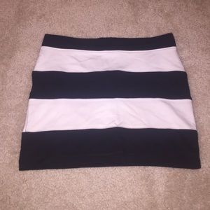 Black and white striped skirt
