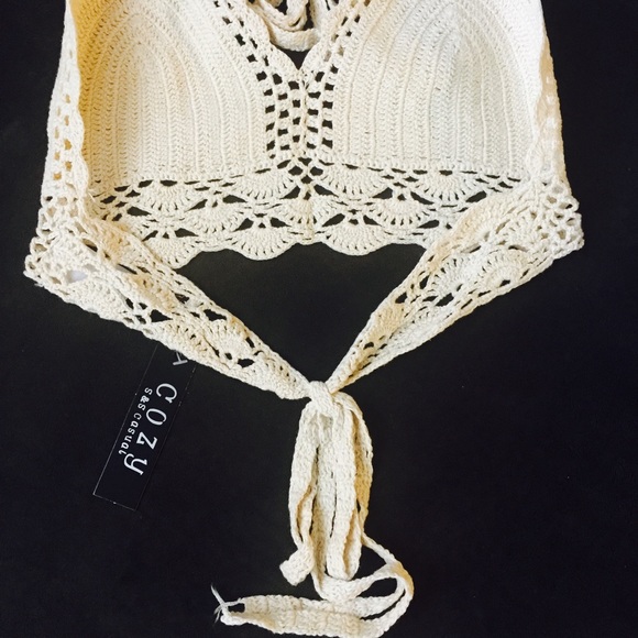Brand New Halter Neck Crop Top Knit Crochet - Picture 4 of 4