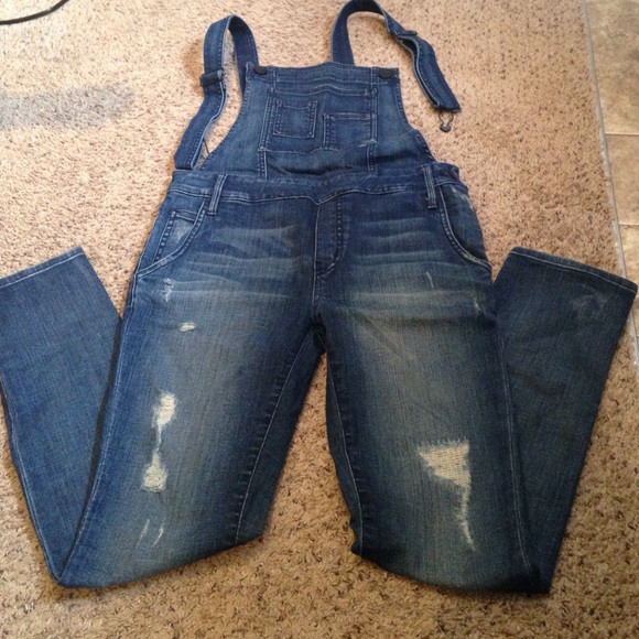 Women's destroyed overalls