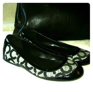 Coach flats size 7 grey and black
