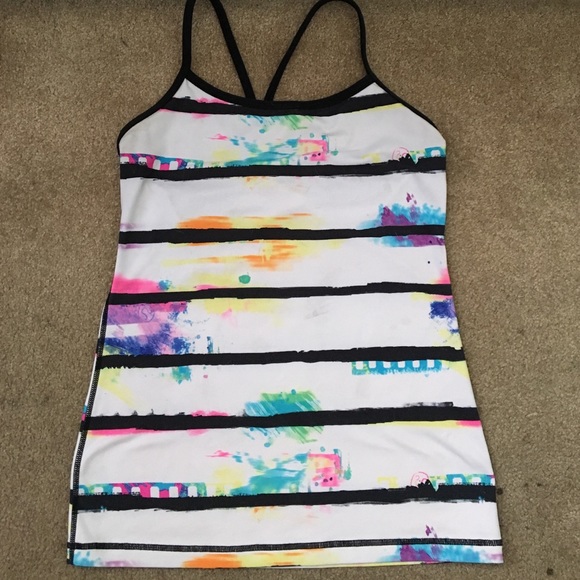 Lululemon 6 yoga run watercolor top unicorn tears