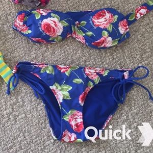 Blue floral bikini