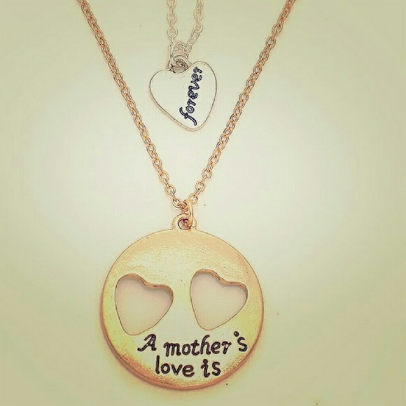 Mother's Day Gift Layered Heart Necklace - Picture 2 of 4