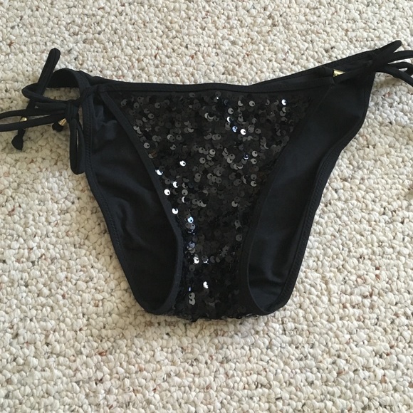 Victoria's Secret PINK Black sequin bikini bottom