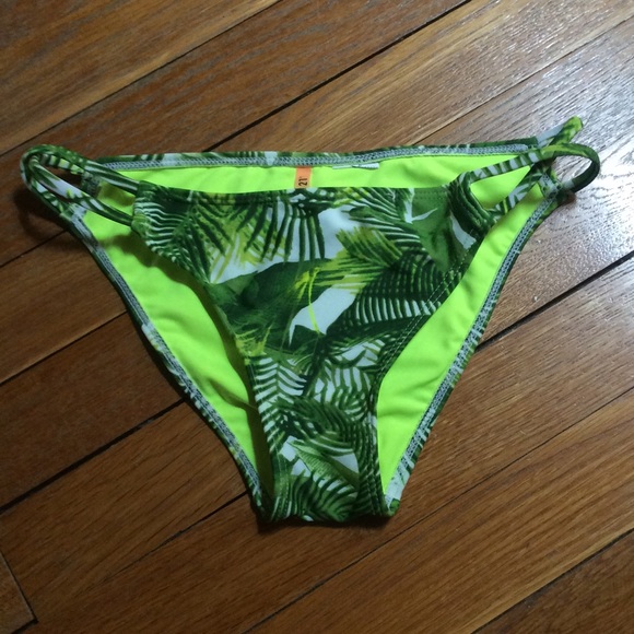 Palm Leaf Pattern Bikini Bottoms