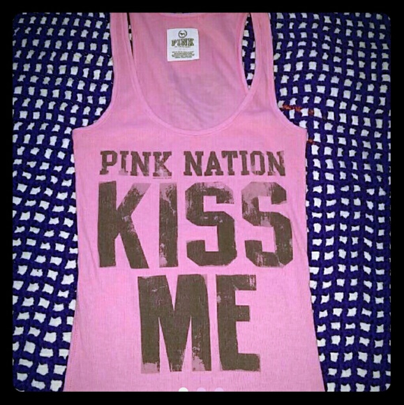VS Pink Ribbed Tank