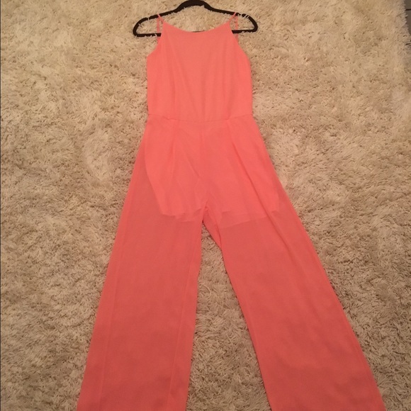 Pink chiffon jumpsuit
